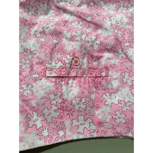 Lilly Pulitzer Skirt Size 10 Floral A Line Pink White Cotton Lined Summer Boho - Picture 6 of 7
